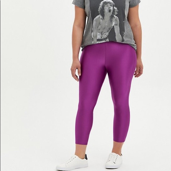 torrid Pants - Torrid Crop Premium Legging - Liquid Purple